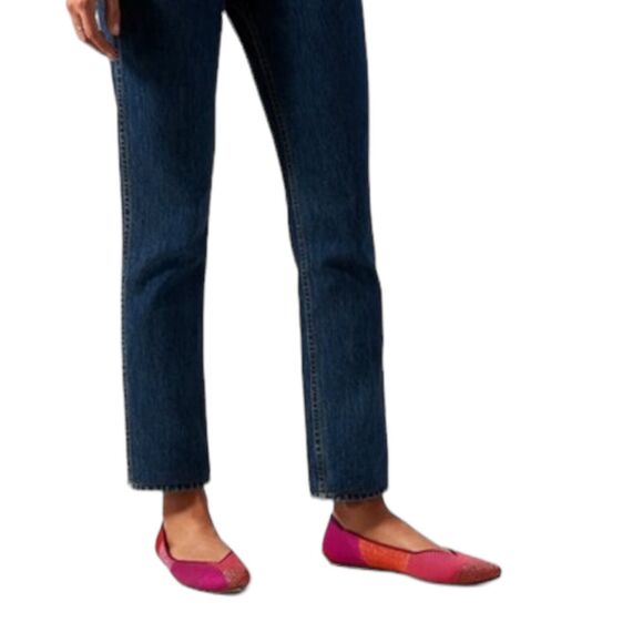 Rothys Flats Womens 12.5 Pink Point Knit Metallic Pomegranate Patchwork Colorful - Picture 2 of 15